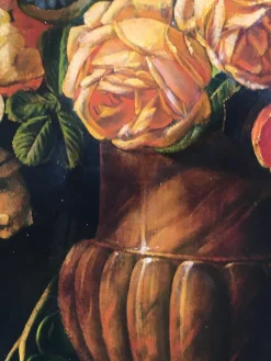 Pamono Maximilian Ciccone, Italian Still Life of Flowers, Oil on Canvas, Framed><noscript><img width=