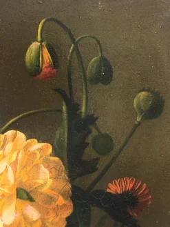 Pamono Maximilian Ciccone, Italian Still Life of Flowers, Oil on Canvas, Framed><noscript><img width=