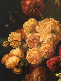 Pamono Maximilian Ciccone, Italian Still Life of Flowers, Oil on Canvas, Framed><noscript><img width=