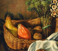 Pamono Maximilian Ciccone, Italian Still Life of Flowers & Fruit, Oil on Canvas, Framed><noscript><img width=