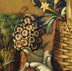 Pamono Maximilian Ciccone, Italian Still Life of Flowers & Fruit, Oil on Canvas, Framed><noscript><img width=