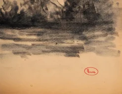 Pamono Maximilien Luce, Calm Corner by the Lake, Original Signed Drawing><noscript><img width=