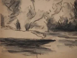 Pamono Maximilien Luce, Calm Corner by the Lake, Original Signed Drawing><noscript><img width=
