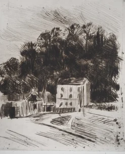 Pamono Maximilien Luce, Country Landscape (Bessy-sur-Cure), 1900, Original Signed Etching> Art Nouveau