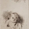 Pamono Maximilien Luce, La Fratrie (Study of Four Children), 1890, Original Engraving> Art Nouveau