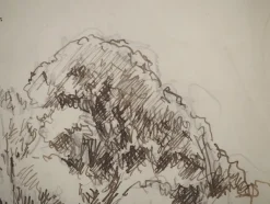 Clearance Pamono Maximilien Luce, Landscape Near Rolleboise, Original Signed Drawing