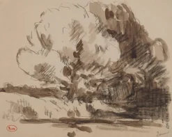 Discount Pamono Maximilien Luce, Nature with Large Trees, Original Signed Drawing
