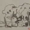Online Pamono Maximilien Luce, Normandy, Forest in Summer, Original Signed Drawing