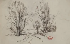 Pamono Maximilien Luce, Provincial Trail, Original Signed Drawing> Work On Paper