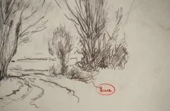 Pamono Maximilien Luce, Provincial Trail, Original Signed Drawing> Work On Paper