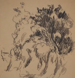 Pamono Maximilien Luce, Roadside Vegetation, Original Signed Drawing><noscript><img width=