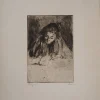 Pamono Maximilien Luce, Woman Reading (Eugénie), 1895, Original Signed Etching> Art Nouveau