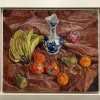 Outlet Pamono Maya Kopitzeva, Still Life with Blue Vase and Oranges, Oil Painting, 1987
