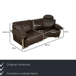 Pamono Medea Leather Sofa Set from Artanova, Set of 3> Living Room Sets