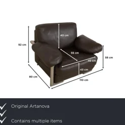 Pamono Medea Leather Sofa Set from Artanova, Set of 3><noscript><img width=