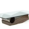 New Pamono Medes Coffee Table in Wenge Marble and Devastated Iron Metal and Glass by Joaquín Moll for Meddel