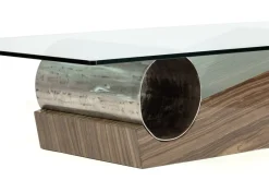 New Pamono Medes Coffee Table in Wenge Marble and Devastated Iron Metal and Glass by Joaquín Moll for Meddel