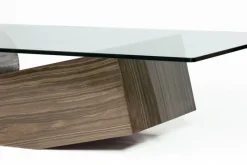 Pamono Medes Coffee Table in Wenge Sandstone and Sanded Iron Circle with Glass Top by Joaquín Moll