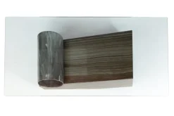 Pamono Medes Coffee Table in Wenge Sandstone and Sanded Iron Circle with Glass Top by Joaquín Moll