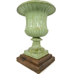 Pamono Medici Cast Iron Vases with Green Patina, Set of 2><noscript><img width=