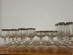 New Pamono Medici Glasses in Crystal and Platinum, Set of 24
