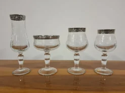 New Pamono Medici Glasses in Crystal and Platinum, Set of 24