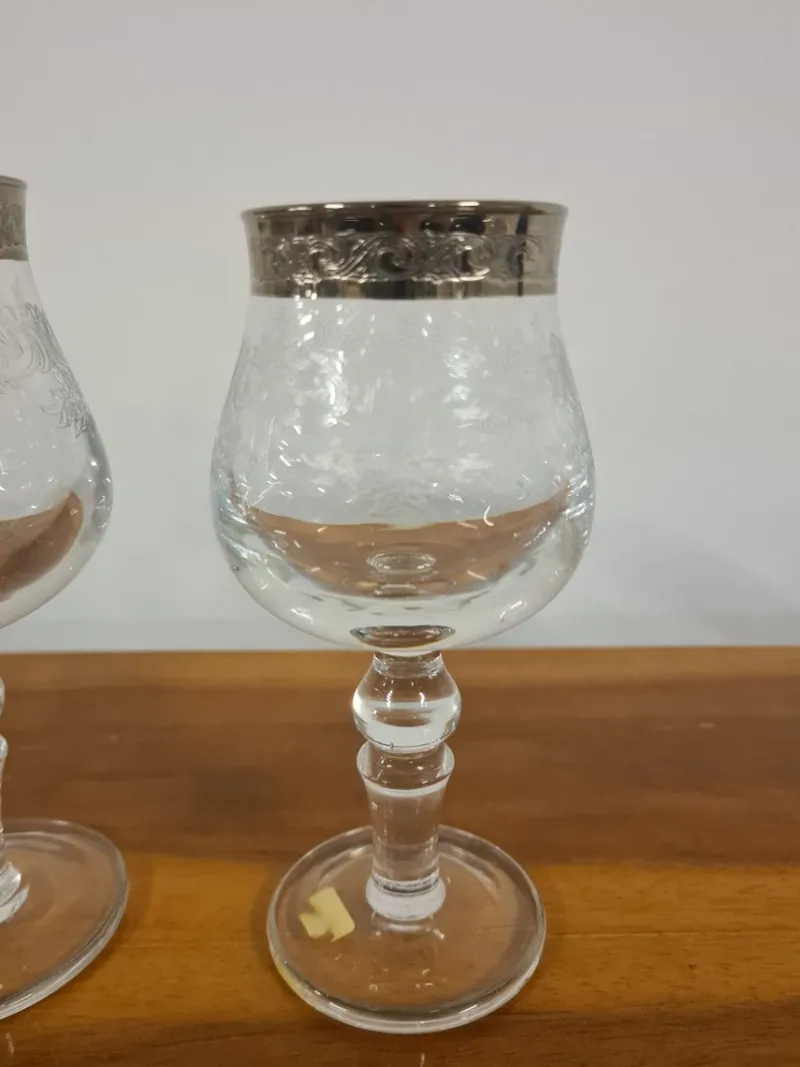 New Pamono Medici Glasses in Crystal and Platinum, Set of 24