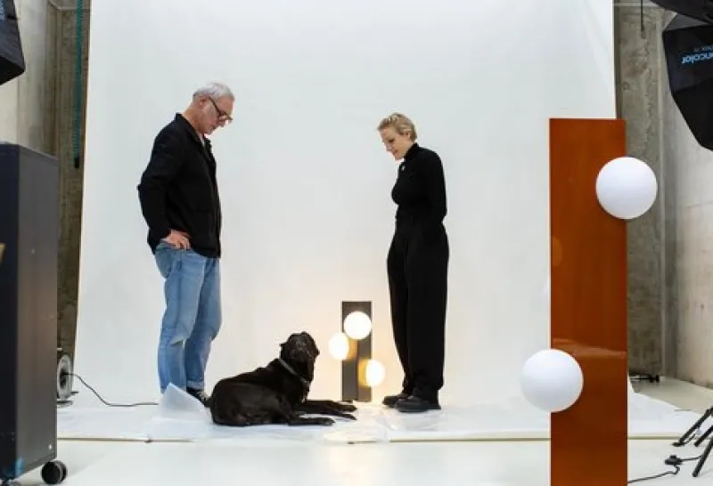 Outlet Pamono Medium Orange Glaze Sfera Floor Lamp by Pulpo