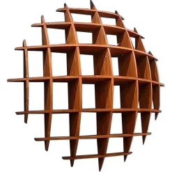 Pamono Medium Round Pine Shelves by David Renault><noscript><img width=
