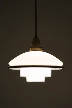 New Pamono Megaphos Hanging Lamp in Nickel Plated Metal by C.F. Otto Müller, 1932