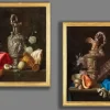 Pamono Meiffren Conte or Comte, Still Lifes with Jugs and Shell, Oil on Canvases, 17th Century, Framed, Set of 2> Old Masters