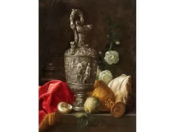 Pamono Meiffren Conte or Comte, Still Lifes with Jugs and Shell, Oil on Canvases, 17th Century, Framed, Set of 2><noscript><img width=