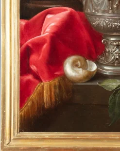 Pamono Meiffren Conte or Comte, Still Lifes with Jugs and Shell, Oil on Canvases, 17th Century, Framed, Set of 2><noscript><img width=