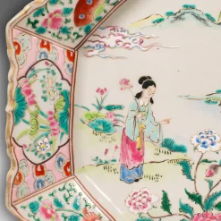 Pamono Meiji Era Victorian Ceramic Serving Plate, Japan, 1890s><noscript><img width=