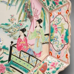 Pamono Meiji Era Victorian Ceramic Serving Plate, Japan, 1890s><noscript><img width=