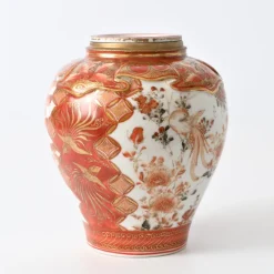 Pamono Meiji Period Japanese Kutani Ware Porcelain Ginger Jar, 1880s><noscript><img width=