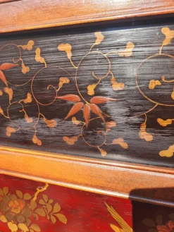 Pamono Meiji Screen with Lacquer Panels, Japan, Late 19th Century><noscript><img width=