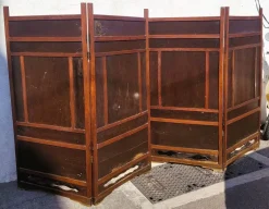Pamono Meiji Screen with Lacquer Panels, Japan, Late 19th Century><noscript><img width=