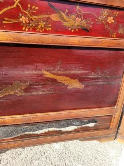 Pamono Meiji Screen with Lacquer Panels, Japan, Late 19th Century><noscript><img width=