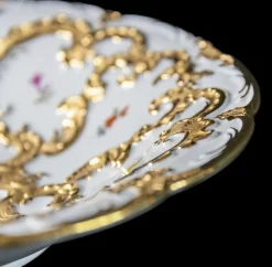 Pamono Meissen Gold and Floral Porcelain Plate><noscript><img width=