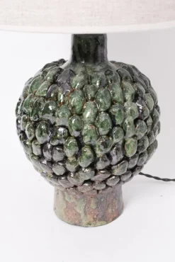 Pamono Melides Green and Black Terracota Lamp by Barracuda Interiors> Table Lamps