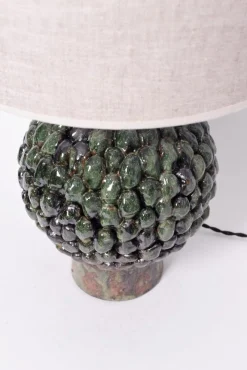 Pamono Melides Green and Black Terracota Lamp by Barracuda Interiors><noscript><img width=
