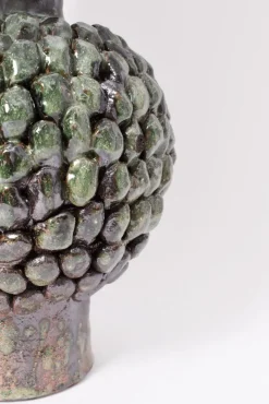 Pamono Melides Green and Black Terracota Lamp by Barracuda Interiors><noscript><img width=