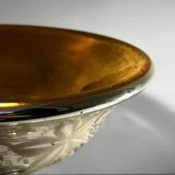 Best Pamono Mercurized and Gilded Blown Glass Bowl with Acid-Etched Floral Decoration, Late 19th Century