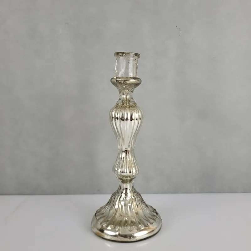 Pamono Mercury Glass Candleholder, 19th Century