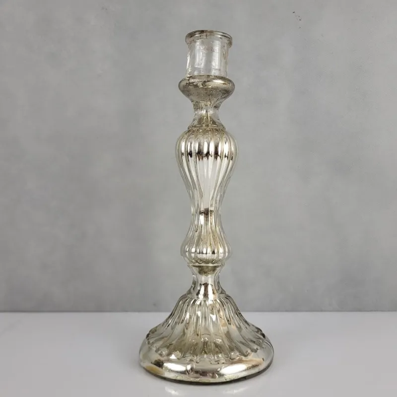 Pamono Mercury Glass Candleholder, 19th Century