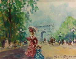 Clearance Pamono Merio Ameglio, Paris, 1920s, Oil on Canvas, Framed