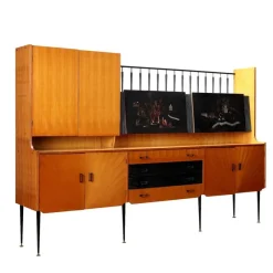 Pamono Metal & Brass Mobile Sideboard, 1960s> Sideboards & Buffets