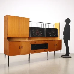 Pamono Metal & Brass Mobile Sideboard, 1960s> Sideboards & Buffets