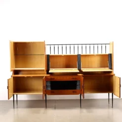 Pamono Metal & Brass Mobile Sideboard, 1960s><noscript><img width=